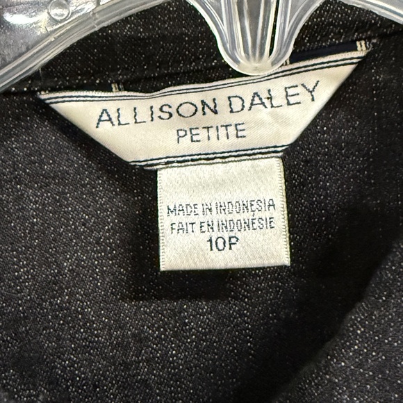Allison Daley Westrn themed color embroidered  black denim jacket, 10P NWOT - Picture 4 of 6